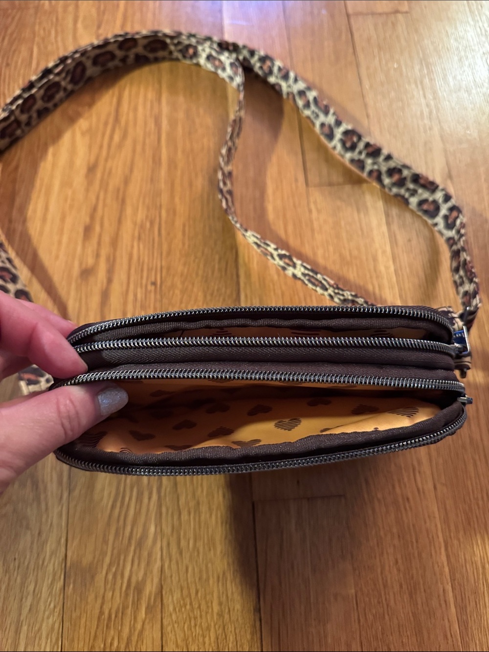 🐷 Lug Leopard Brown Coupe Quilted Crossbody Belt Bag - Picture 3 of 11